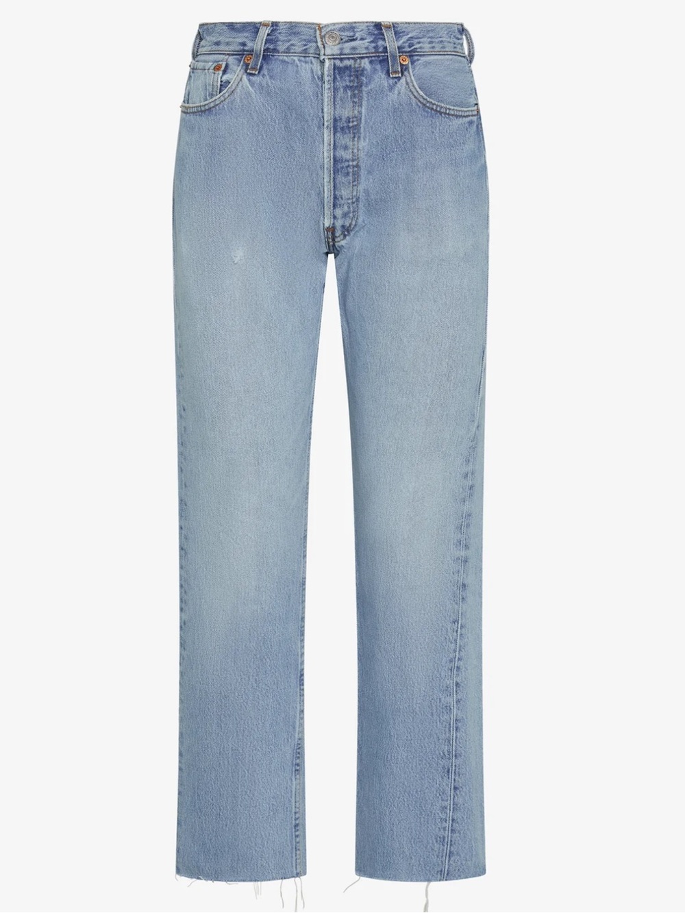 NWT ALIGRACE RELAXED RAW HEM JEANS IN Light/MedBlue Straight Leg Jeans